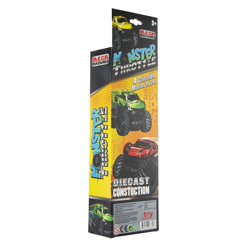 4-Pack Diecast Monster Truck Toy Set