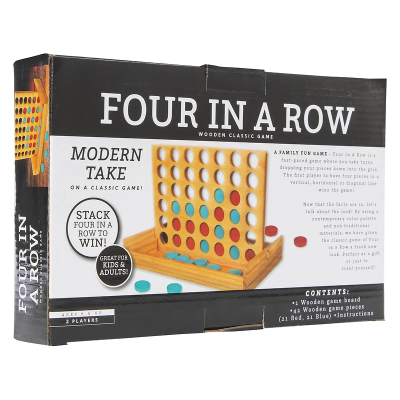 Four in A Row Wooden Game