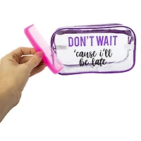 Hair Comb & Clear Makeup Bag Set 11.4in x 6.7in