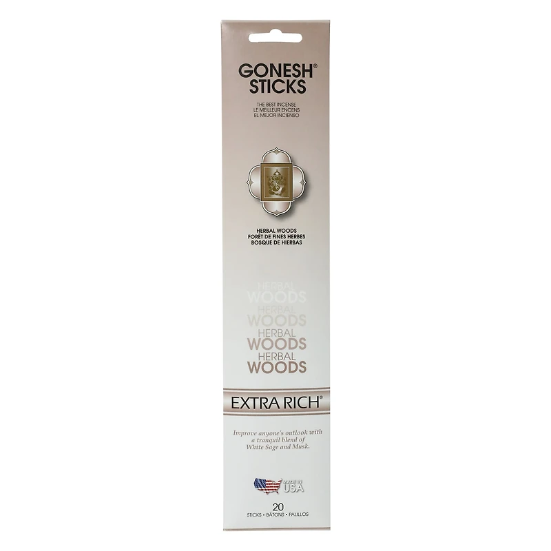 Gonesh® incense Sticks 20-Count - Herbal Woods