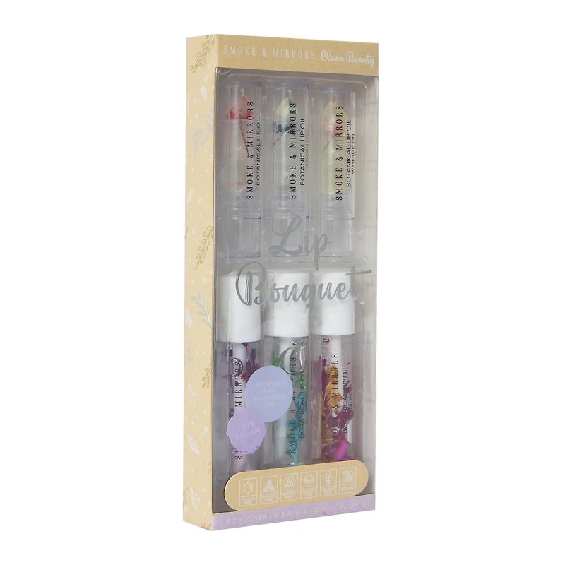 Smoke & Mirrors Clean Beauty Flower Lip Balm & Lip Oil 6-Piece Set