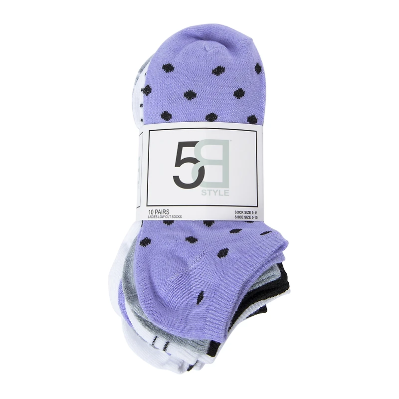 10-Pack Ladies Low-Cut Socks