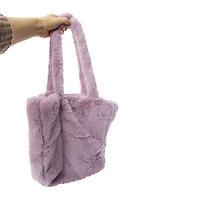 Plush Faux Fur Tote Bag 12in