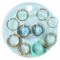 10-Pack 'Love Yourself' Gold & Acrylic Rings