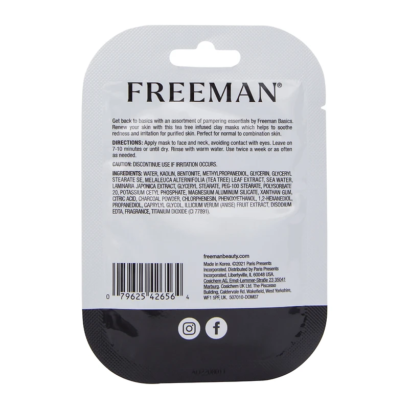 Freeman® Basics Purifying Tea Tree Clay Face Mask 0.33oz