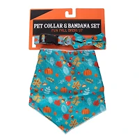 Matching Fall Pet Collar & Bandana Set
