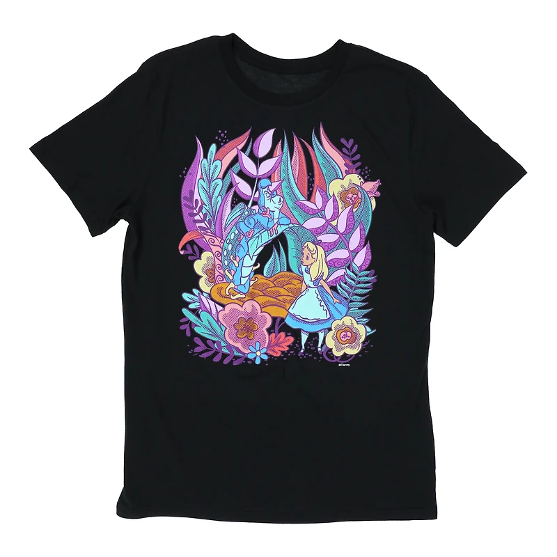 Alice Wonderland Mushroom & Caterpiller Graphic Tee