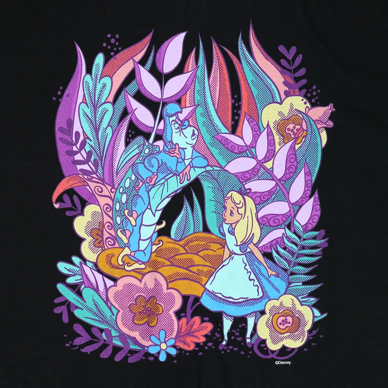 Alice Wonderland Mushroom & Caterpiller Graphic Tee