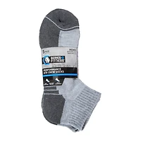5-Pack Series-8 Fitness™ Men's Quarter Crew Socks - Gray, Dark Gray