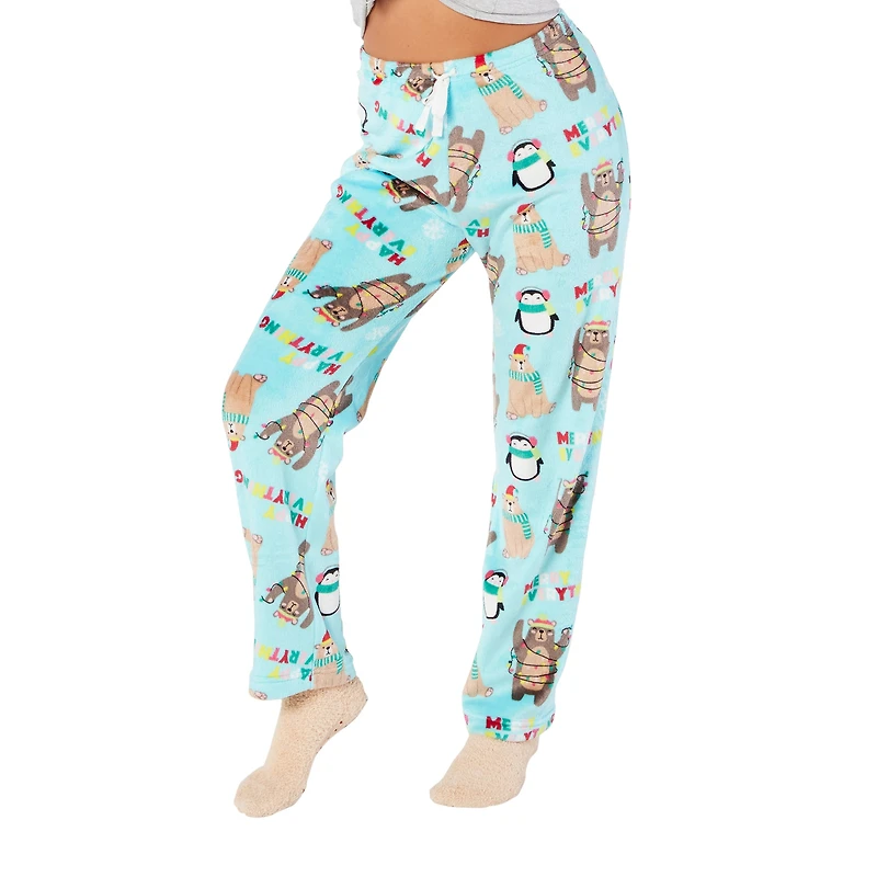 Juniors Holiday Plush Lounge Pants