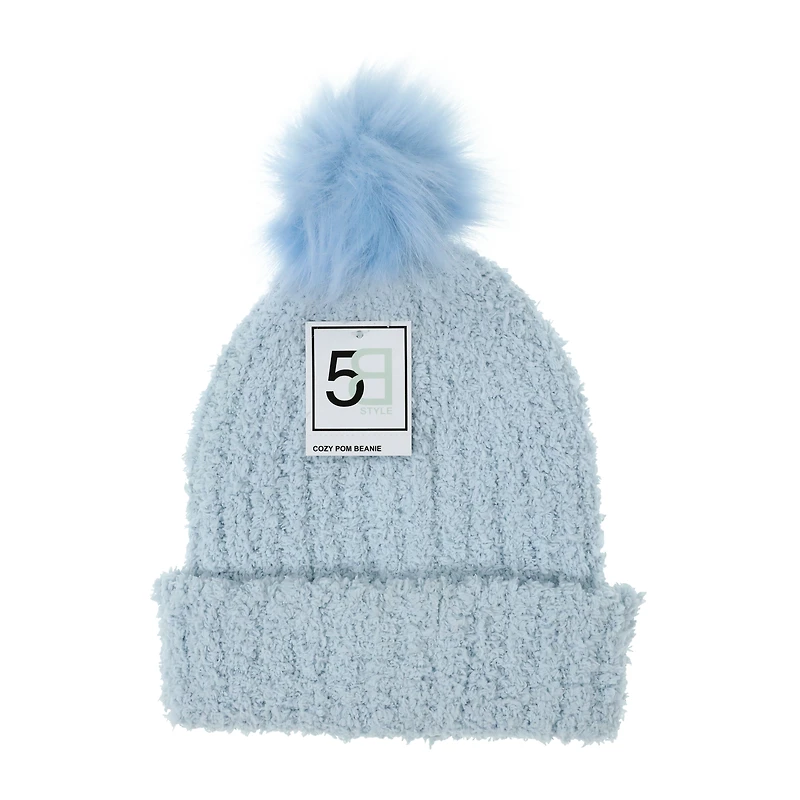 Faux Fur Pom Beanie Hat