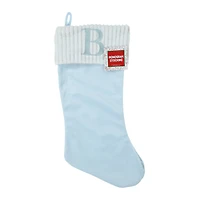 Blue Monogram Christmas Stocking