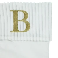 Cream Monogram Christmas Stocking