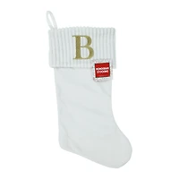 Cream Monogram Christmas Stocking