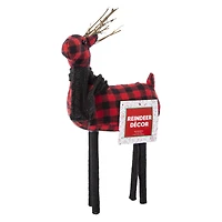 Standing Plaid Reindeer Decor 12in