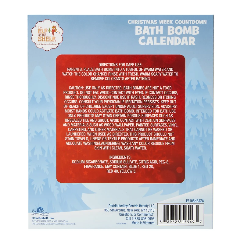 Elf On The Shelf® Christmas Week Countdown Bath Bomb Advent Calendar 7-Count