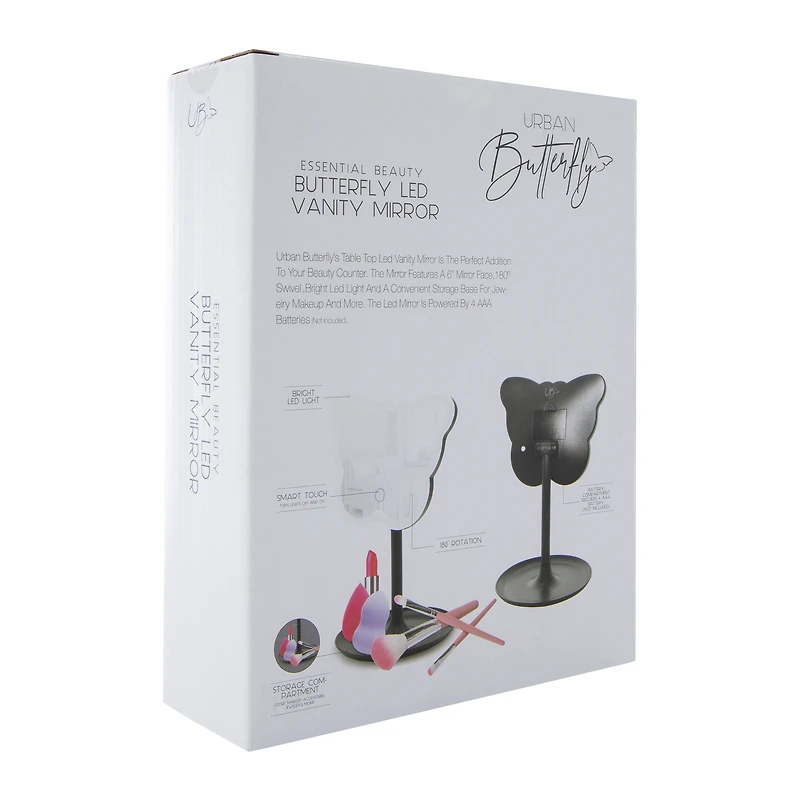 Butterfly-Shaped LED Vanity Mirror