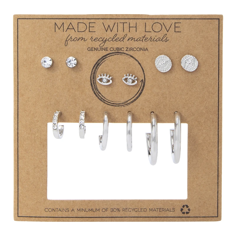 Made With Love Recycled Earrings Set, 6-Pairs