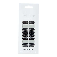 Pretty Woman Holiday Nail Wraps 24-Piece - Black & Silver