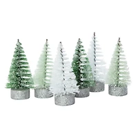 Mini Bottle Brush Trees 6-Count
