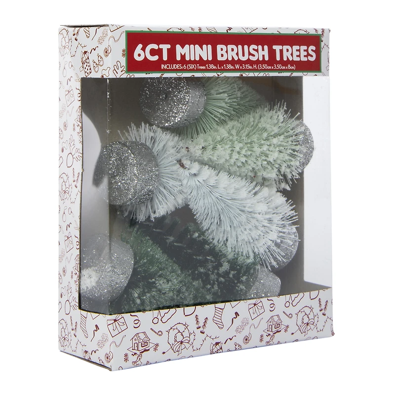 Mini Bottle Brush Trees 6-Count