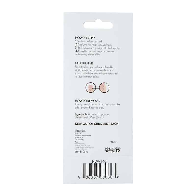 Pretty Woman Holiday Nail Wraps 24-Piece - Burgundy Stars