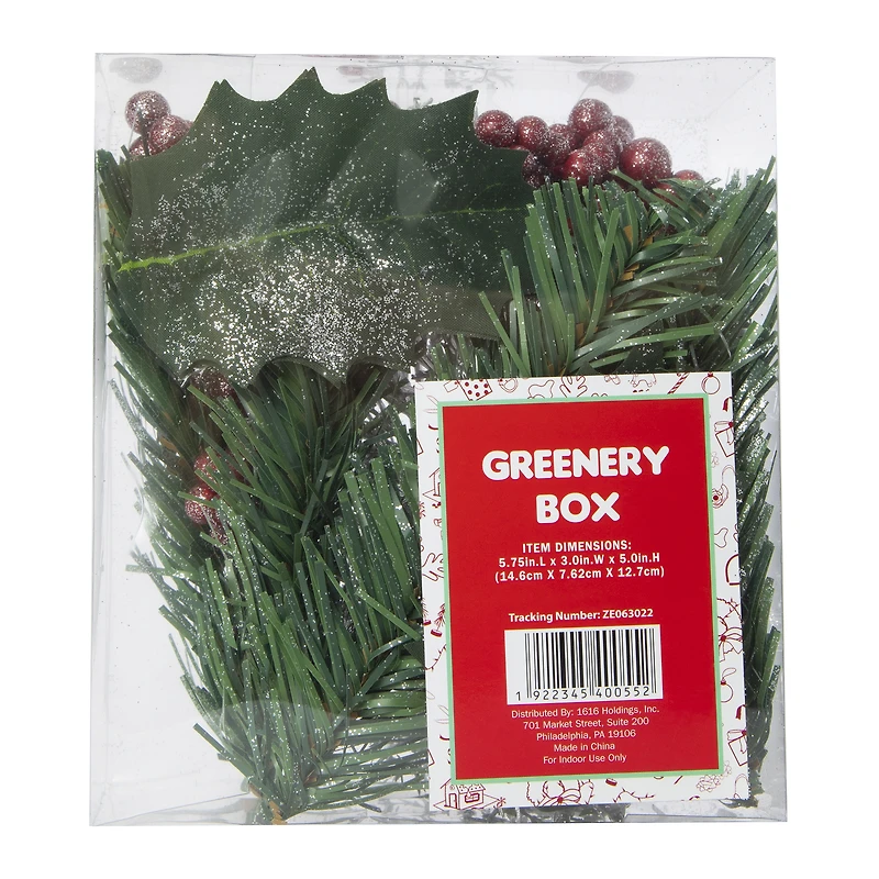 Faux Christmas Greenery Decor 5.8in x 5in