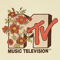 Cropped Floral Mtv™ Logo Graphic Tee