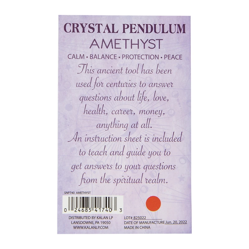Healing Crystal Pendulum - Amethyst