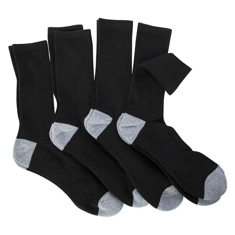 Series 8 Fitness™ Mens Performance Crew Socks 4-Pack - Black