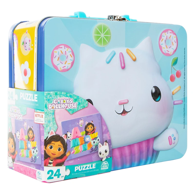 24-Piece Jigsaw Puzzle & Tin Storage Lunch Box
