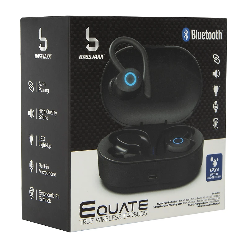 Bluetooth® Sport Hook Earbuds With Microphone & Water Resistant Case