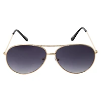 Ladies Aviator Sunglasses With Rhinestone Brow Bar