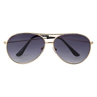 Ladies Aviator Sunglasses With Rhinestone Brow Bar
