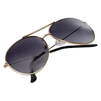 Ladies Aviator Sunglasses With Rhinestone Brow Bar