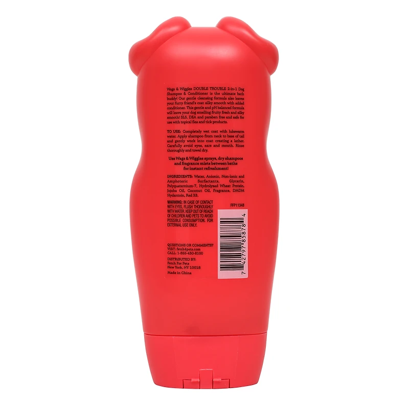 Wags & Wiggles Wild Watermelon Double Trouble 2-in-1 Dog Shampoo & Conditioner 16oz