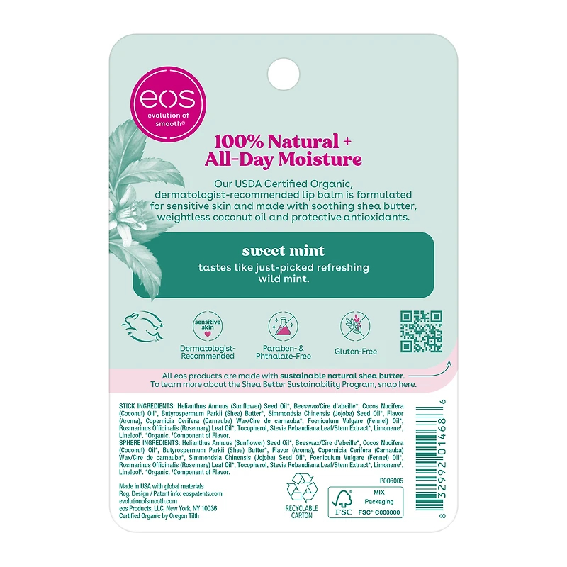 Eos® Organic Lip Balm Sweet Mint 2-Pack