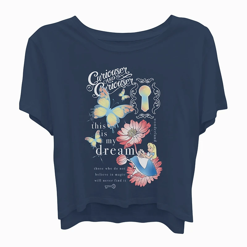 Alice Wonderland Cropped Graphic Tee