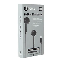 8-Pin Bluetooth® Earbuds With Mic & Volume Control