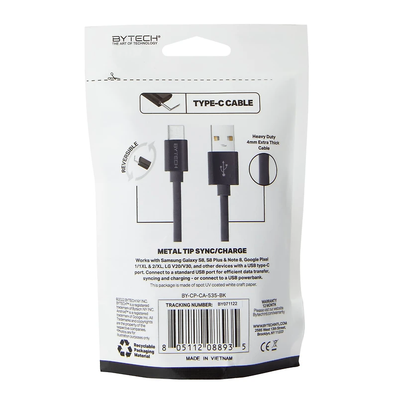 10ft Heavy Duty USB-C To USB-A Cable