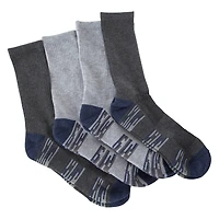 Series 8 Fitness™ Mens Performance Crew Socks 4-Pack - Gray Striped