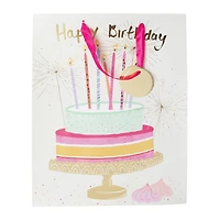 Large Gift Bag 12.5in x 10.38in - Cake With Sparklers
