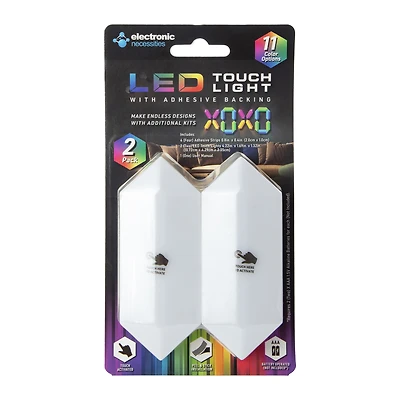 Multi-Color Long Hexagon Touch-Activated LED Lights 2-Pack