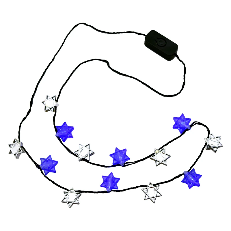 Hanukkah Flashing LED Necklace
