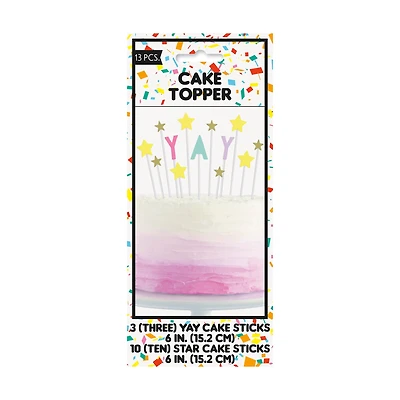 Pastel 'Yay' Cake Topper Decoration