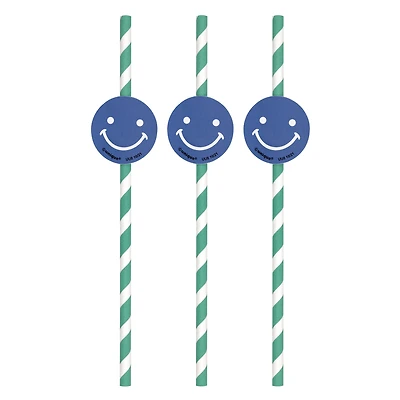 Happy Face Paper Straws 6-Count