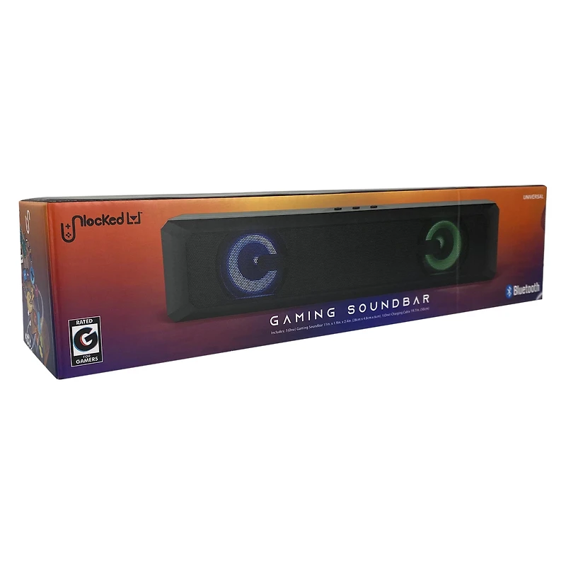 Unlocked Lvl™ Bluetooth® Gaming LED Soundbar Speaker 11in