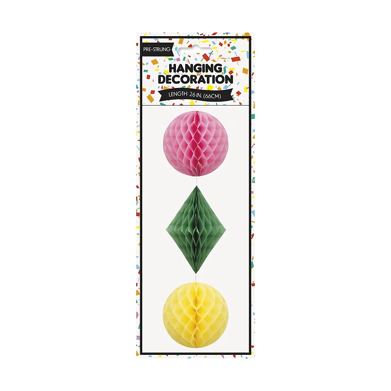 Pastel Geometric Honeycomb Decoration 32in