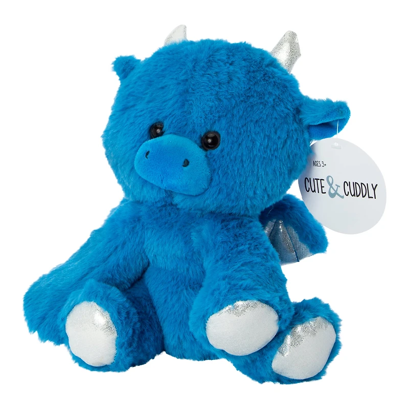 Fluffy Sitting Dragon Plush 9in
