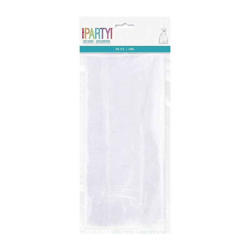Clear Cellophane Gift Bags 30-Pack
